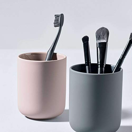 Zone UME 330400 Toothpaste Cup, Nude L: 4.0 inches (10.3 cm), D: 3.3 inches (8.3 cm), Toothbrush Mug, - color: Nude, size: L:H:10.3cmD:8.3cm