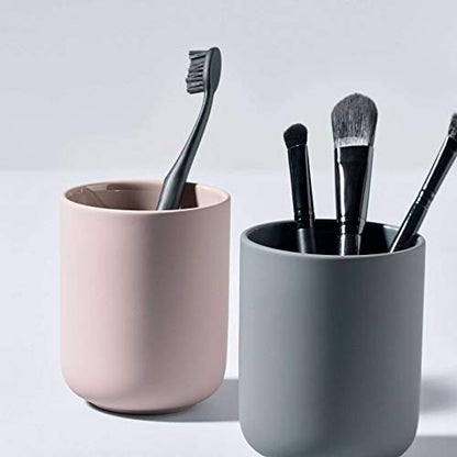 Zone UME 330400 Toothpaste Cup, Nude L: 4.0 inches (10.3 cm), D: 3.3 inches (8.3 cm), Toothbrush Mug, - color: Nude, size: L:H:10.3cmD:8.3cm