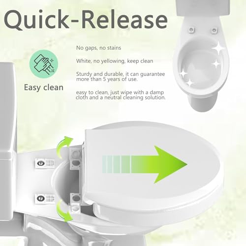 Aünsffer Raised 2.91'' Toilet Seat Elongated, Toilet Seat Riser for Elderly, Soft Close & Quick Release, Oblong 18.5inch Compatible Size, PP Material, 2 Years Support