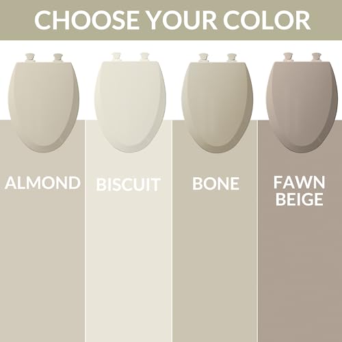 Bemis 1500EC Durable Wood Toilet Seat with Easy Clean Hinges, Made in USA, Elongated, Biscuit - color: Biscuit, size: Elongated