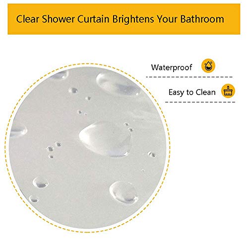 AooHome Eva Small 36x72 Inches Shower Liner, See Through Clear 8 Gauge Bathroom Curtain with Hooks, Bottom Magnets, Water Repellent, Heavy Duty, Rust Proof Grommets - color: Clear, size: 36"W x 72"L (Pack of 1)