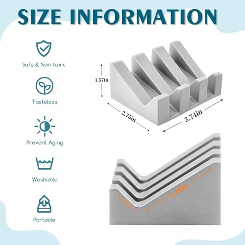 Self Draining Soap Dish Holder,Silicone Soap Dish,for Bathroom,Kitchen, Sponges，Can Extend Soap Life，Keep Soap Bars Dry and Easy Cleaning (Light Grey,1-Pack) - color: Light Grey,1-pack