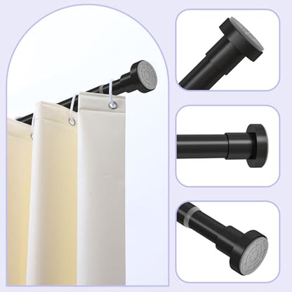 Shower Curtain Rod Spring Tension:Black Shower Rods for Bathroom 33 to 58 Inch,1 Inch Modern Heavy Duty Adjustable Tension Shower Curtain Rod No Drilling No-Slip Easy Install,Matte Black - color: Black, size: 【33''-58''】1 Pack