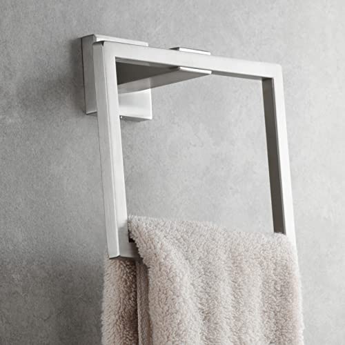 Stainless Steel Square Towel Ring Brushed Nickel Hand Towel Holder for Bathroom Wall Mount, SBH239NA - color: Brushed Nickel