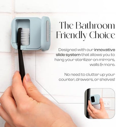 Mondano UV-C Toothbrush Sanitizer and Holder, Toothbrush Case - Manual/Electric Toothbrush Cover for Any Toothbrush Head - Rechargeable Toothbrush Travel Case, Tooth Brush Cover Cap for Home - color: Sky Blue