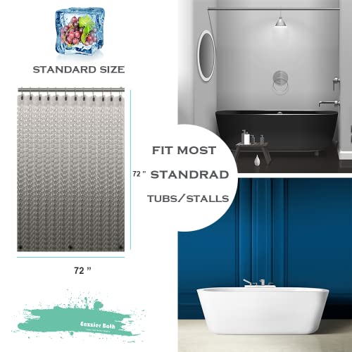 3D Crystal Grey Plastic Shower Curtain Liner, 72x72 Inch Thin Lightweight Ice Cube Plastic Bathroom Shower Showroom Inner Curtain with Rustproof Metal Grommet Holes and Weighted Magnets - color: C-grey, size: 72"W x 72"L (Pack of 1)