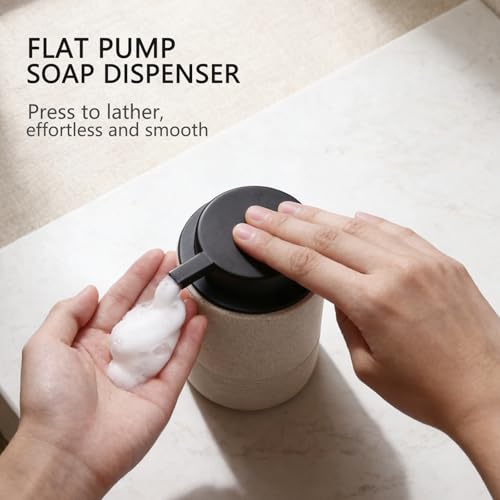 Resin Foaming Soap Dispenser, 11 OZ Bathroom & Kitchen Foam Soap Dispenser, Easy Press Pump, Refillable Hand Soap Dispenser, Modern Decor (Beige) - color: Beige