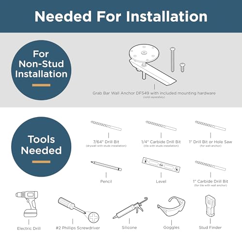 Franklin Brass Voisin (1-Pack) 24' ADA Grab Bar Bathtub Handle Safety in Bright Stainless Steel 1-1/4' diameter Wall Mount Shower Handicap VOI5924-BS - size: 24 Inch