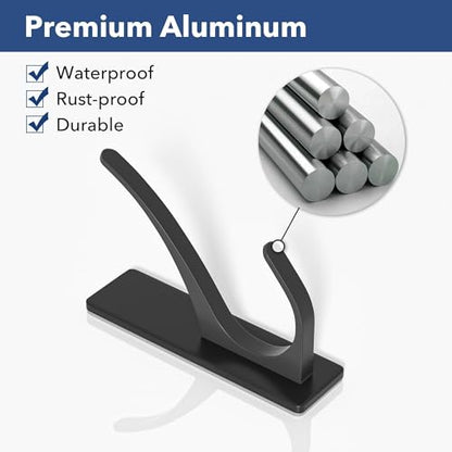 pickpiff Matt Black Self-Adhesive Hook, 13LB Hanger for Coat/Towel, 4-Pack - color: Black, size: 4 Pack