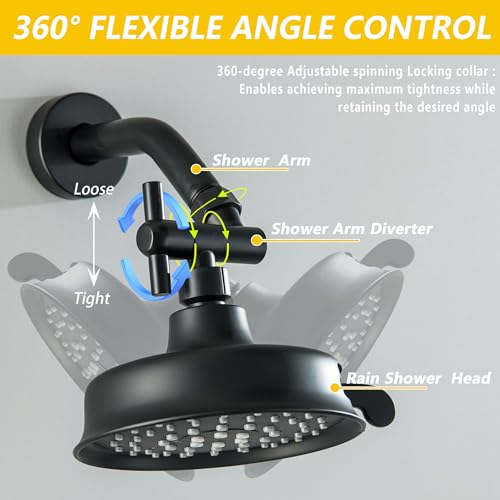 All Metal Shower Head Elbow Adapter, Stainless Steel Shower Arm Extension Connector for Shower Heads, Matte Black