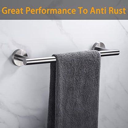 Nolimas Brushed Nickel Bath Towel Bar Single Bars Towel Rack Rod Classic Wall Mounted Stainless Steel Bathroom Toilet Kitchen Towel Bar Towel Shelf Single Layer,16inch-2 Pack - color: Brushed Nickel, size: 16inch 2Pack