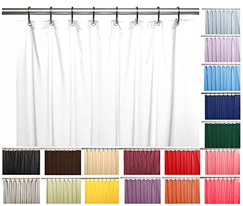 Elegant Heavy Duty Vinyl Shower Curtain Liner with 12 Metal Grommets White - color: White