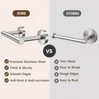 Toilet Paper Holder and Hand Towel Ring Bathroom Set | Brushed Nickel,Stainless Steel,Wall Mount,Bathroom Accessories,Hand Towel Ring and Toilet Paper Holder Set,Easy to install - color: Brushed Nickel