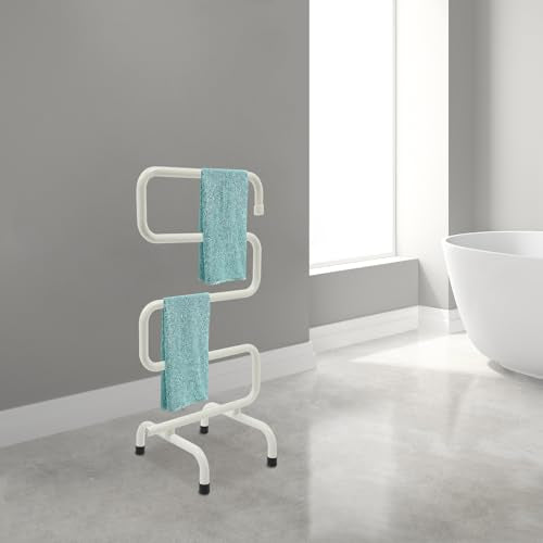 Heated Towel Warmer, Freestanding & Wall-Mounted Towel Rack with Built-in Switch, Overheat Protection & Constant Temperature Control for Bathroom and Spa
