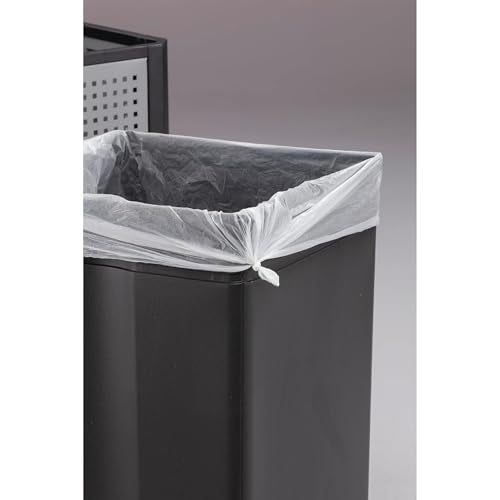 Safco Evos Steel Trash Can, 15 Gallons, Indoor and Outdoor Use, Commercial Garbage Can with Plastic Liner - size: 15 Gallon, style: Side Open
