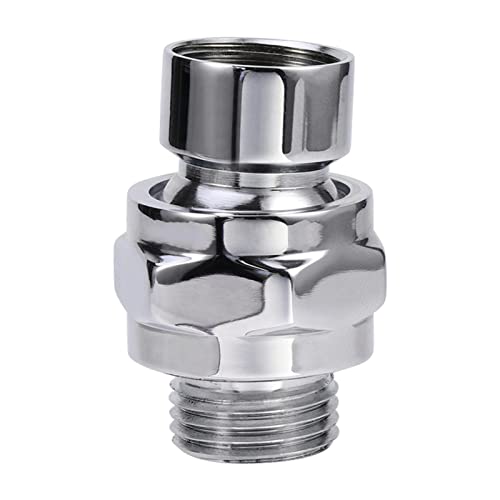 Shower Head Connector,Brass Ball Joint Adjustable Shower Arm Extension Swivel Adapter,Large Water Flow Ball Joint Universal Showering Component Shower Connector,Accessory for Bathroom(Polished)