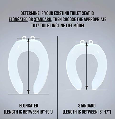 EZ-ACCESS TILT Toilet Incline Lift, Battery Powered (Battery Included), Elongated Seat - size: Battery Power, Elongated Seat