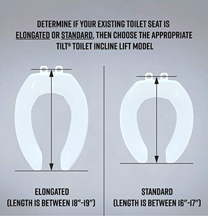 EZ-ACCESS TILT Toilet Incline Lift, Battery Powered (Battery Included), Elongated Seat - size: Battery Power, Elongated Seat