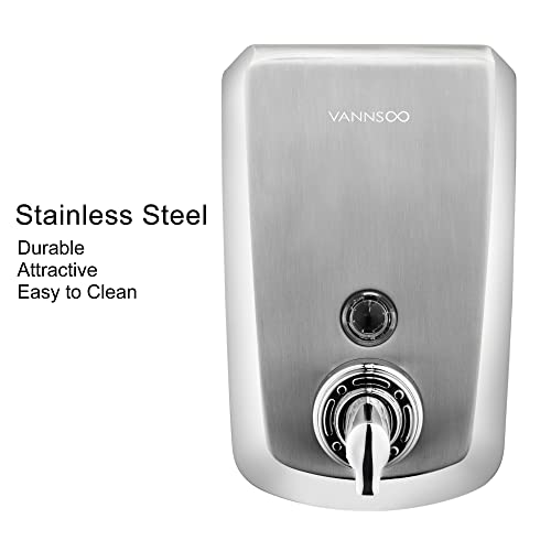 Commercial Wall Mount Stainless Steel Foam Soap Dispenser | 40 oz (1200ml) Industrial Refillable Foaming Hand Sanitizer Dispensers for Bathroom and Kitchen - size: 1200ml (H9)