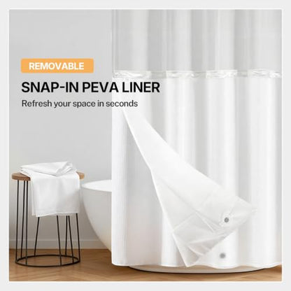 River Dream Plastic(PEVA) Snap in Shower Curtain Liner Replacement,70Wx54H | 100% Waterproof,Detachable Liner,Bottom Magnets,Water Wipeable，Fit for River Dream 71(W) x 74(H) with Window Shower Curtain