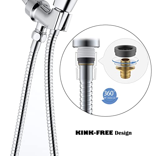 Extra Long Stainless Steel Shower Hose - Metal Kink-Free Handheld Shower Hose Extension with Brass Insert and Nut (79", Chrome) - color: Chrome