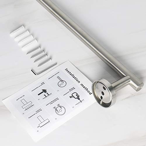 NearMoon Bath Towel Bar, Thicken Stainless Steel Shower Towel Rack Holder Wall Mounted for Bathroom, 33-lnch Overall Length-30-lnch Usable Hanging Space (1 Pack, Brushed Nickel) - color: Brushed Nickel, size: 33 Inch