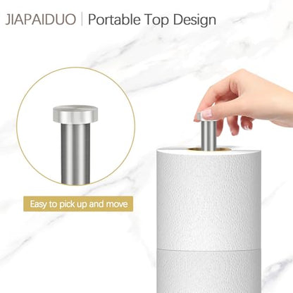 Toilet Paper Holder Stand with Reserve Function, Brushed Nickel Toilet Roll Holder Free Standing, Toilets Paper Storage Stand for 5 Rolls of Toilets Papers，Modern Design - color: Brush Nickel
