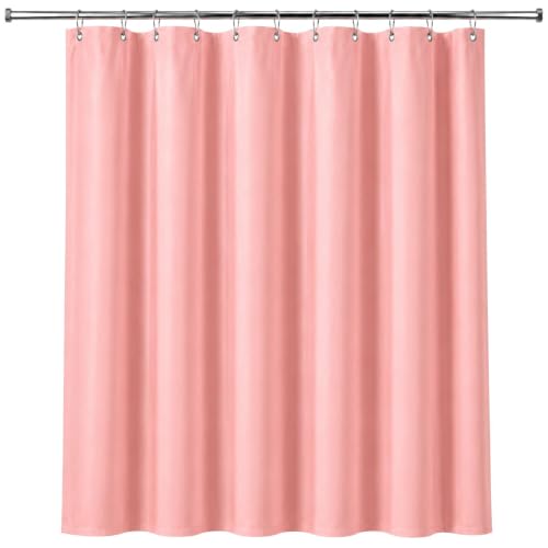 EVA Shower Curtain Liner - PVC Free Magnetized Bottom Odorless with Rustproof Grommets By Dependable Industries (Pink) - color: Pink