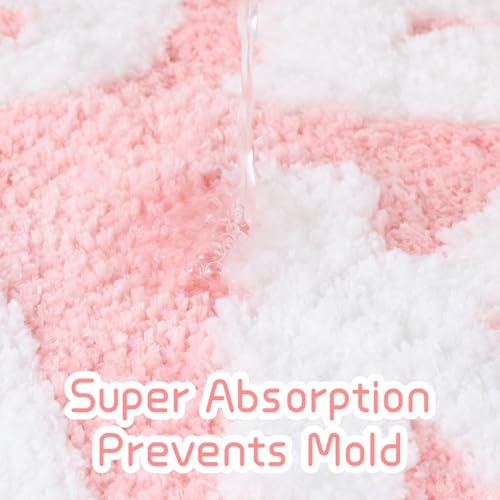 Pink Get Naked Bath Mat Girly Funny Long Bathroom Rugs | Non Slip Washable Runner Rug Quick Dry Absorbent Soft Microfiber Bathmat,17 * 47 Inch - color: Pink, size: 17*47"