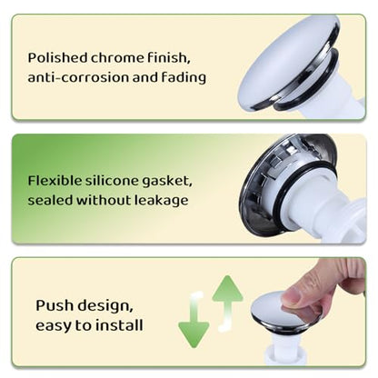 Replacement for Pfister 972098A Push-Seal Drain Assembly - Polished Chrome Drain Plug - Genuine Replacement Part - color: Chrome