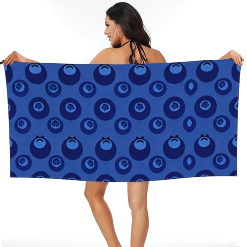 Blueberry Sea Quick Dry Bath Towels - Super Soft Bath Towels for Home, Spa, Gym, Travel - color: Blueberry Sea, size: 31.5"x63"