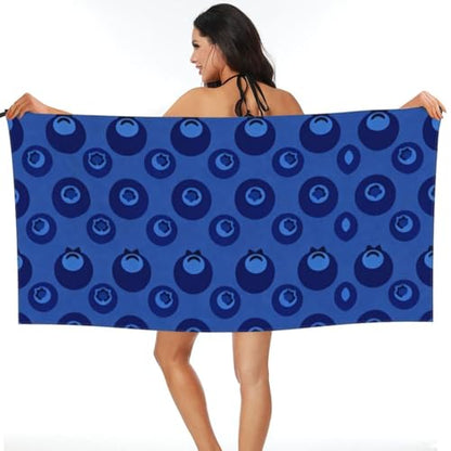 Blueberry Sea Quick Dry Bath Towels - Super Soft Bath Towels for Home, Spa, Gym, Travel - color: Blueberry Sea, size: 27.5"x55"