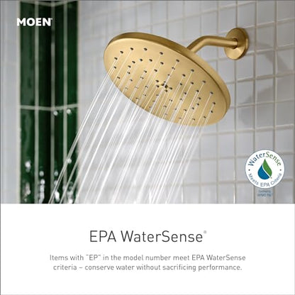 Moen Isabel Brushed Gold 8" Eco-Performance Two-Function Showerhead with Immersion Technology, S1311EPBG - color: Brushed Gold, style: Eco-Performance