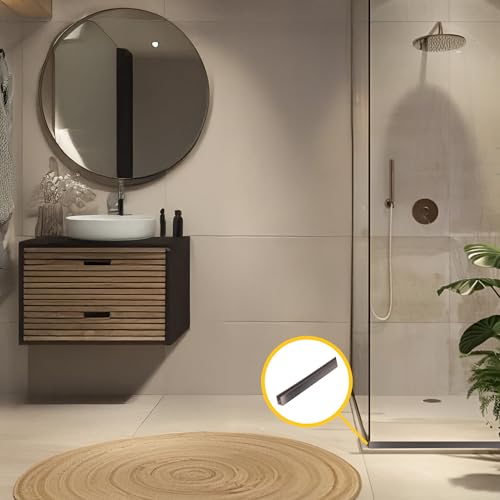 Brixwell SDCD38BN-CCP4 Brushed Nickel 3/8" Fixed Panel Shower Door Deep U-Channel 4 inch Sample - color: Brushed Nickel, size: 4 Inch - Sample