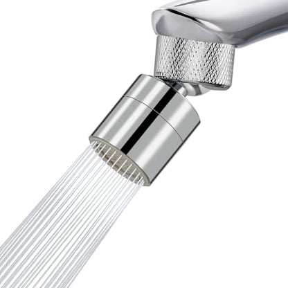 Hibbent Dual-function Solid Faucet Aerator, Big Angle Rotate Metal Kitchen Sink Aerator 360 Degree Swivel Sink Sprayer Attachment-55/64 Inch Female Thread-Chrome - color: Chrome, style: Classic Aerator with 1 Swivel Joint