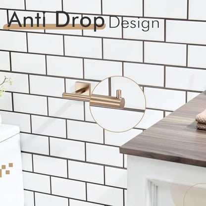 KOKOSIRI Toilet Paper Holder Champagne Bronze Toilet Roll Holder Hold Mega Rolls Kitchen Bathroom Tissue Paper Dispenser Stainless Steel, B2005CPG - color: Champagne Bronze, size: Horizontal