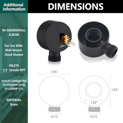 Handheld Shower Head with Slide Bar Combo, 6 Settings Handheld Shower with ON/OFF Pause Switch, Adjustable Height 27.5" Long Slide Bar, Wall Supply Elbow and 6.6ft Shower Hose, Matte Black - color: Matte Black