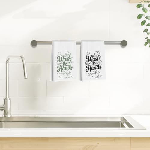 ZHAMEN Waffle Kitchen Towel Soft Absorbent Hand Tea Towels Set of 2 - color: Multi 1569