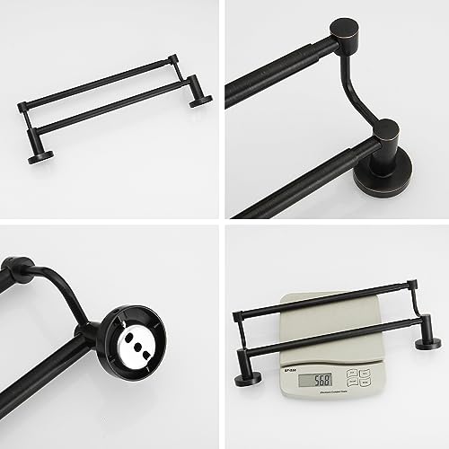 Double Towel Bar Towel Rack for Bathroom Towel Rod Oil Rubbed Bronze | Adjustable 16-26 In,Wall Mounted Towel Holder, Stainless Steel, Rustproof, Towel Bar Rod Hanger Hardware Accessories Hotel - color: Oil Rubbed Bronze