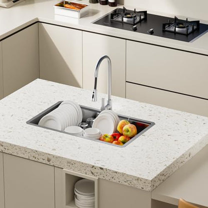 32" Undermount 18 Gauge 304 Stainless Steel Single Bowl Workstation Kitchen Sink with Accessary in 32"Lx19"Wx10"D - size: 32"L x 19"W x 10"D Workstation