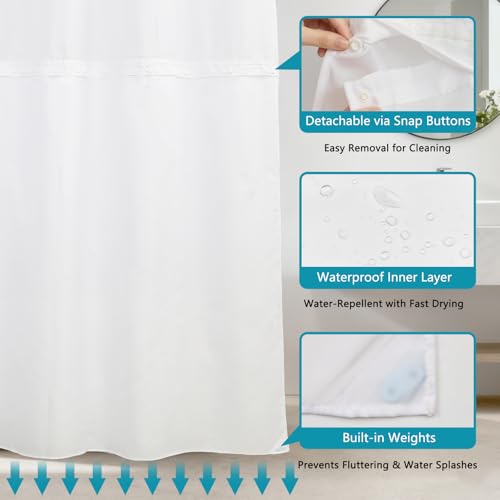 No Hook Shower Curtain and Liner Set, Washable Shower Curtain Liner & Ventilation Window, Water Repellent Bath Curtain Features Realistic-Style Sea Turtle Pattern, Bathroom Essentials, 71x74 Inch - color: Underwater World