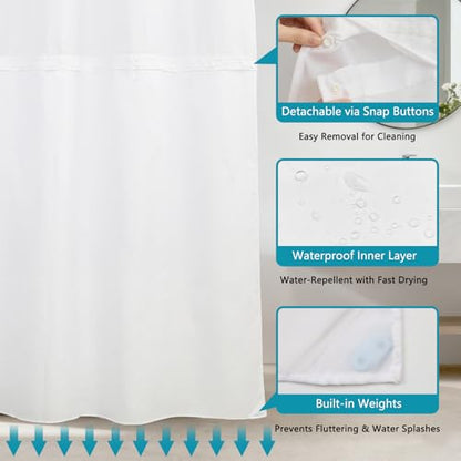 No Hook Shower Curtain and Liner Set, Washable Shower Curtain Liner & Ventilation Window, Water Repellent Bath Curtain Features Realistic-Style Sea Turtle Pattern, Bathroom Essentials, 71x74 Inch - color: Underwater World