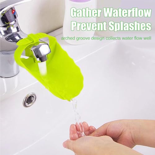 Faucet Extender for Kitchen Sink and Bathtub, Universal PP Kids Hand Wash Faucet Extension Easy Install Toddler Bathroom Accessory (Green) - color: Green
