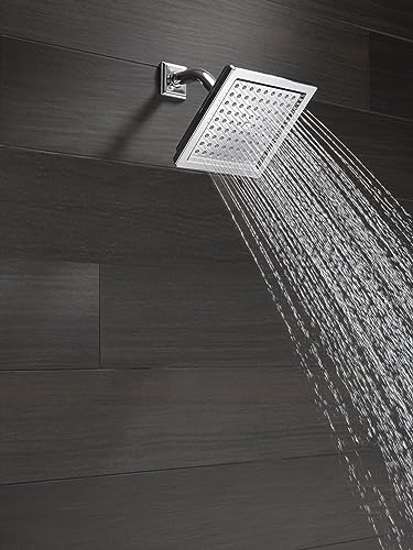 Delta Faucet Single-Spray Shower Head, Chrome, Square, Delta High Pressure, 2.5 GPM Shower Head, Chrome RP62283 - color: Chrome