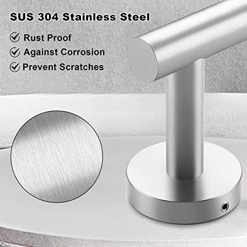 8 Pieces Bathroom Towel Rack Set, Includes 2PCS 23.6 inch Towel bar, 2PCStowel Hook, 2 PCS Towel Ring, 2PCS Toilet Paper Holder-Brushed Nickel Bathroom Accessories Sets - color: Brushed Silver, size: 8pcs-24inch
