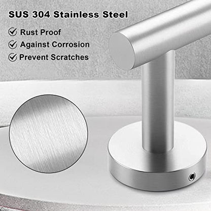 8 Pieces Bathroom Towel Rack Set, Includes 2PCS 23.6 inch Towel bar, 2PCStowel Hook, 2 PCS Towel Ring, 2PCS Toilet Paper Holder-Brushed Nickel Bathroom Accessories Sets - color: Brushed Silver, size: 8pcs-24inch