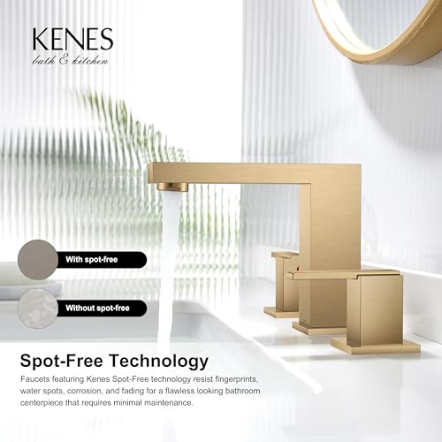 Champagne Bronze Widespread Bathroom Faucet 3 Hole Vanity Faucet | Bathroom Sink Faucet with Pop Up Drain & Supply Lines, Lead-Free cUPC & NSF Certified, 8 Inch Faucet for Vanity Restroom Sink - color: Champagne Bronze