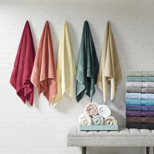 Madison Park 800GSM 100% Cotton Bathroom Bath Towel Set of 8, Black | Long Staple, Highly Absorbent, Durable Hotel Spa Quality, Quick Dry, Double Stitched Hems, Lint Reducing, OEKO-TEX Certified - color: Black, size: Multi-Sizes