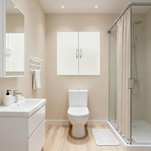 Over Toilet Wall Mount Bathroom Cabinet, Wall Size, White | Wall-Mounted Over-Toilet Cabinet With Adjustable Shelf, Multi-Use Bathroom & Laundry Storage, HUS-BZR200 - color: White2