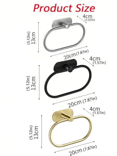 Bathroom Hand Towel Ring Kitchen Cloth Holder (1, Black) - color: Black